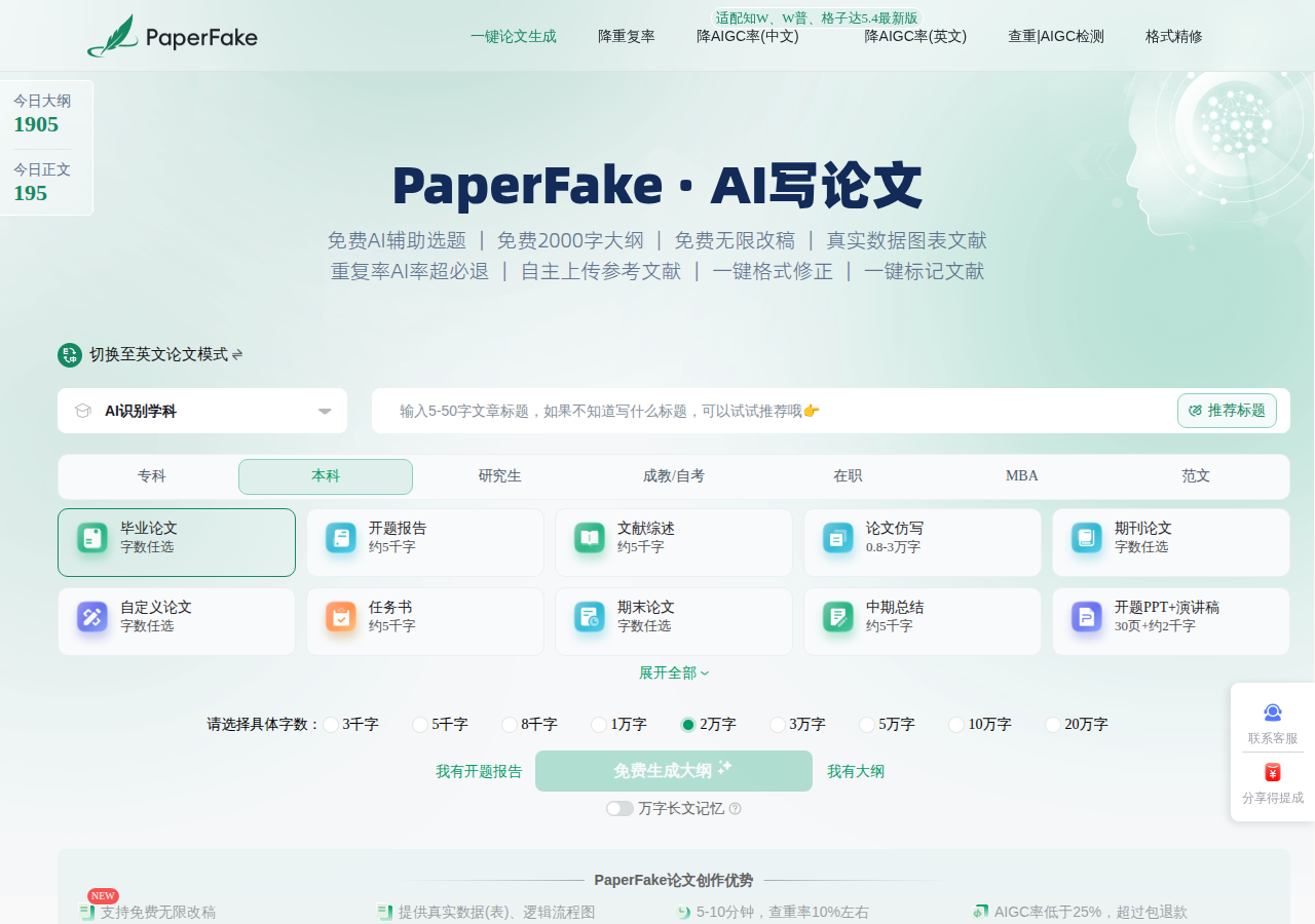 PaperFake降重降AI率
